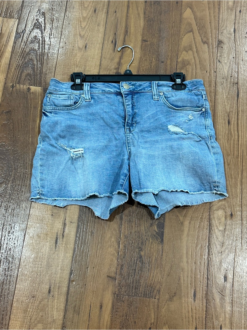 Seven7 Light Blue Distressed Denim Cutoff Shorts